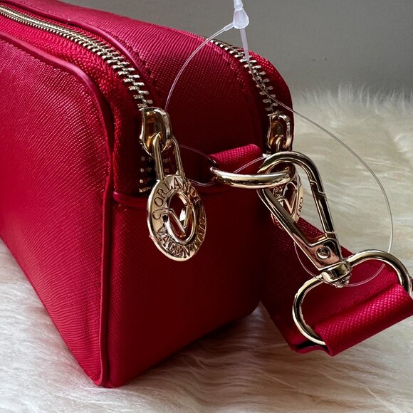 ❤️ NWT Valentino Orlandi Red Crossbody Handbag Purse w/Gold Studs ❤️ - Picture 6 of 6